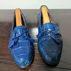Belvedere blue crocodile loafers